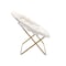 Flash Furniture Eleanor 56-in Folding Double Saucer Chair w/2 Folding Ottomans Ivory Faux Shearling w/Gold Frame FV-FDS-001-2FR-IV-SGD-GG - alternate 5